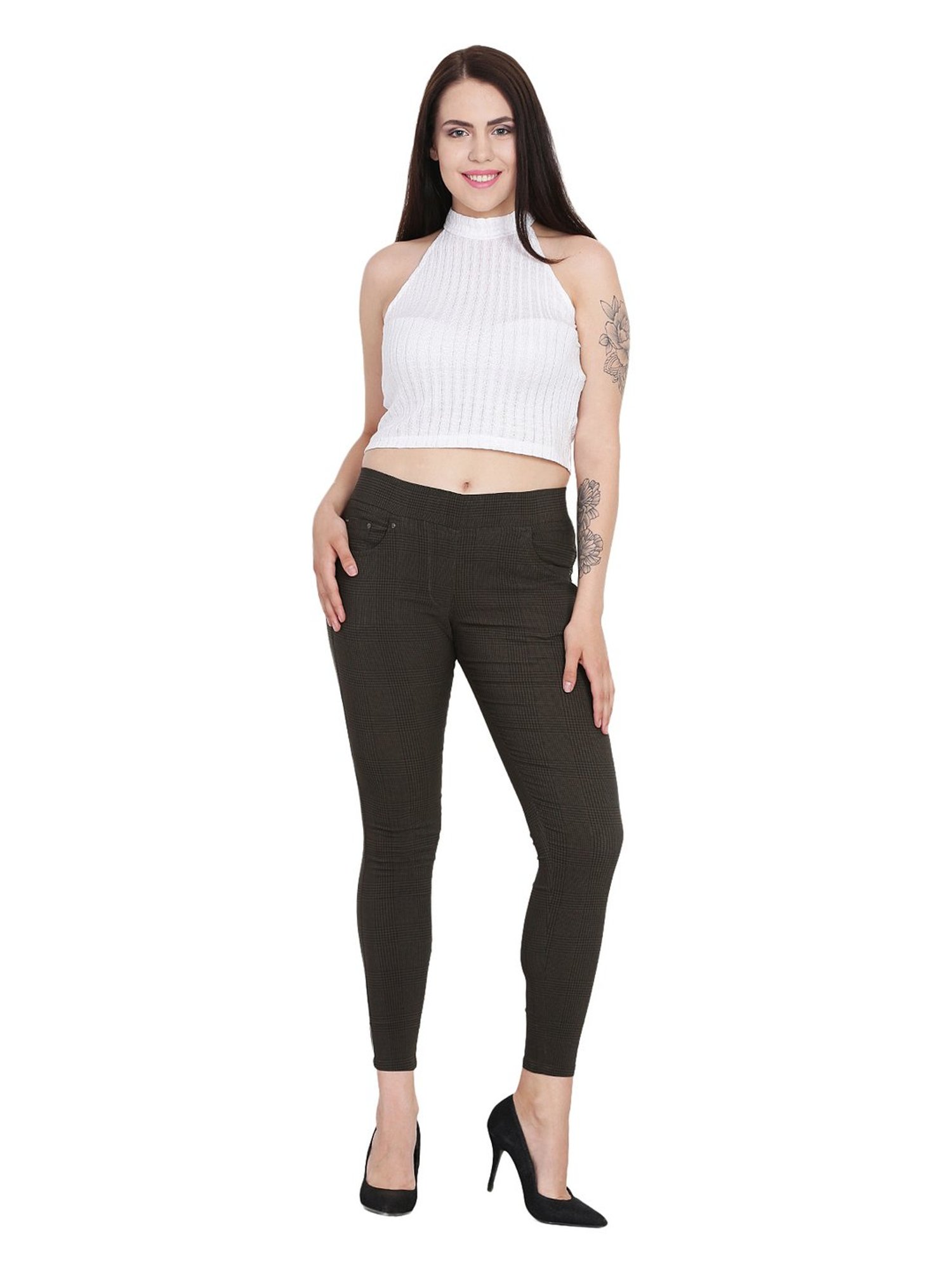 Westwood Olive Textured Jeggings