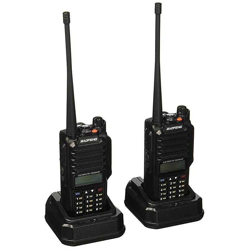 GT3WP Dual Band TwoWay Radio Waterproof Dustproof IP67 Walkie Talkie Transceiver VHFUHF 136174400520MHz with Programming Cable Black 2 Pack