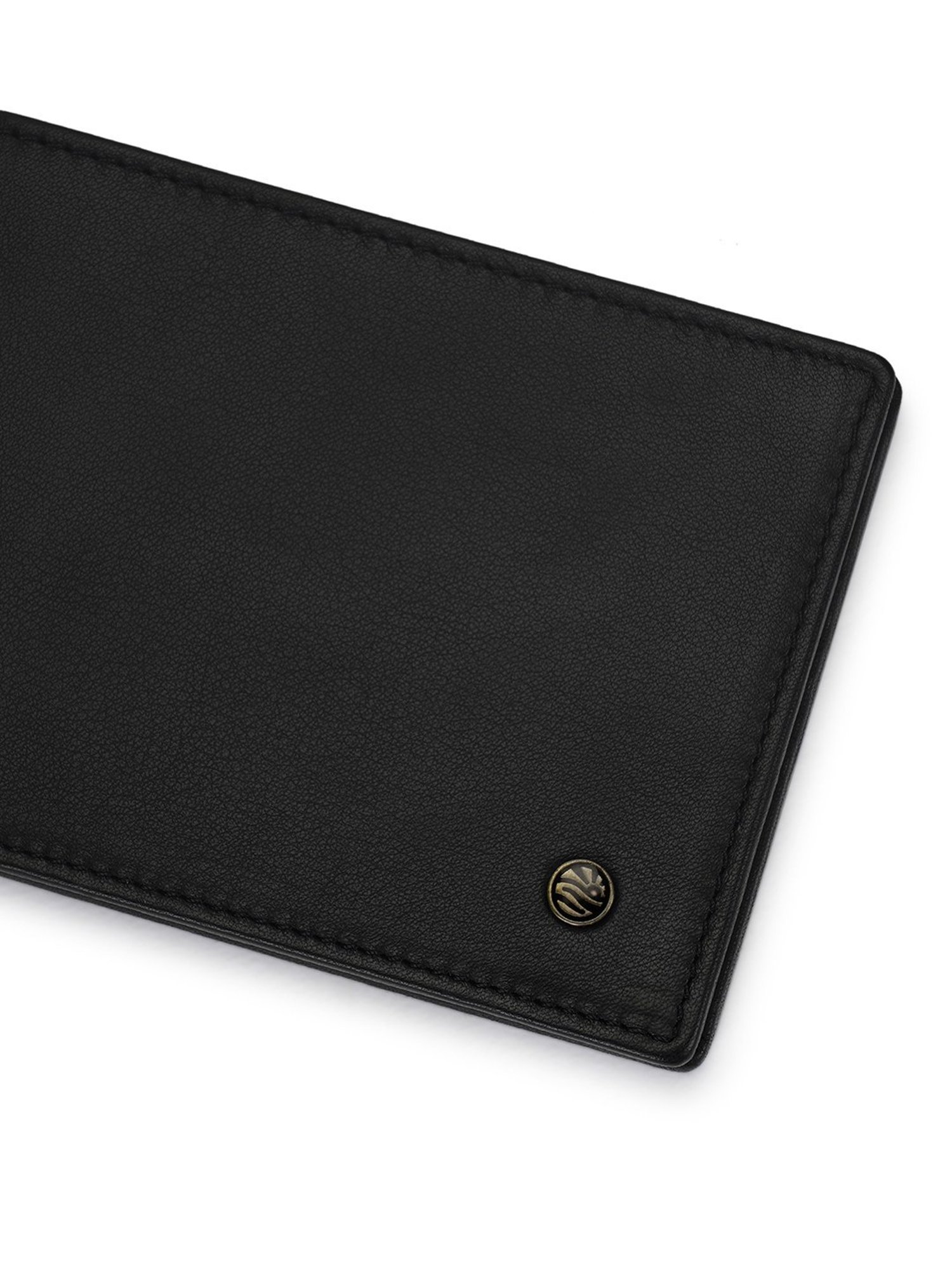 PERQUISITE Black Casual Leather Bi-Fold Wallet for men