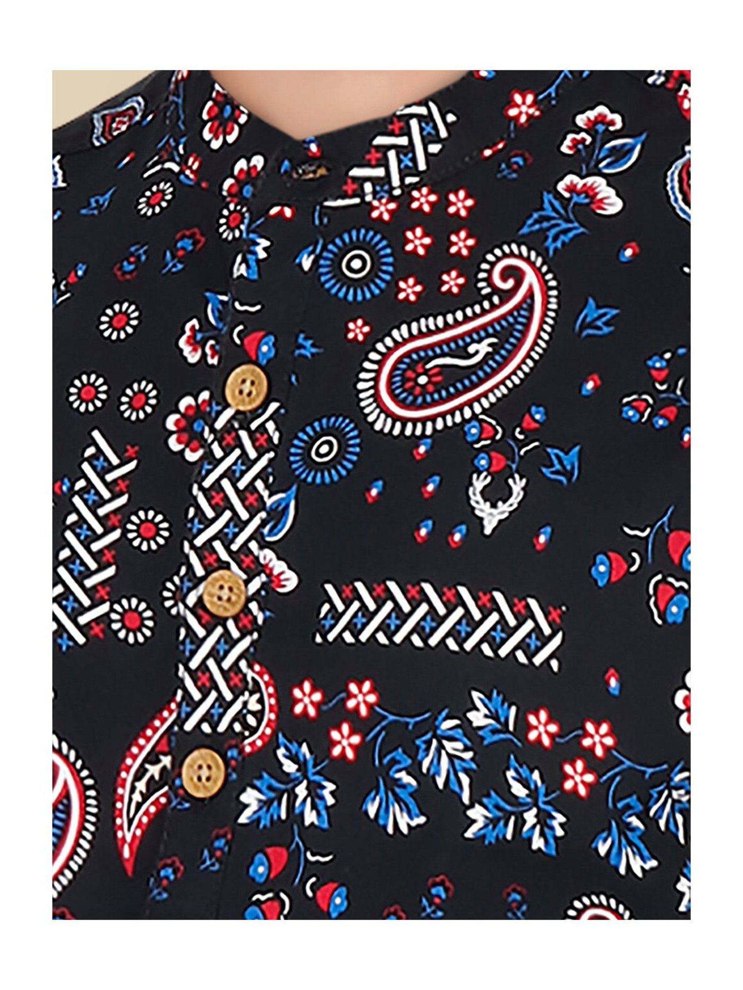 Allen Solly Junior Black Printed Full Sleeves Shirt