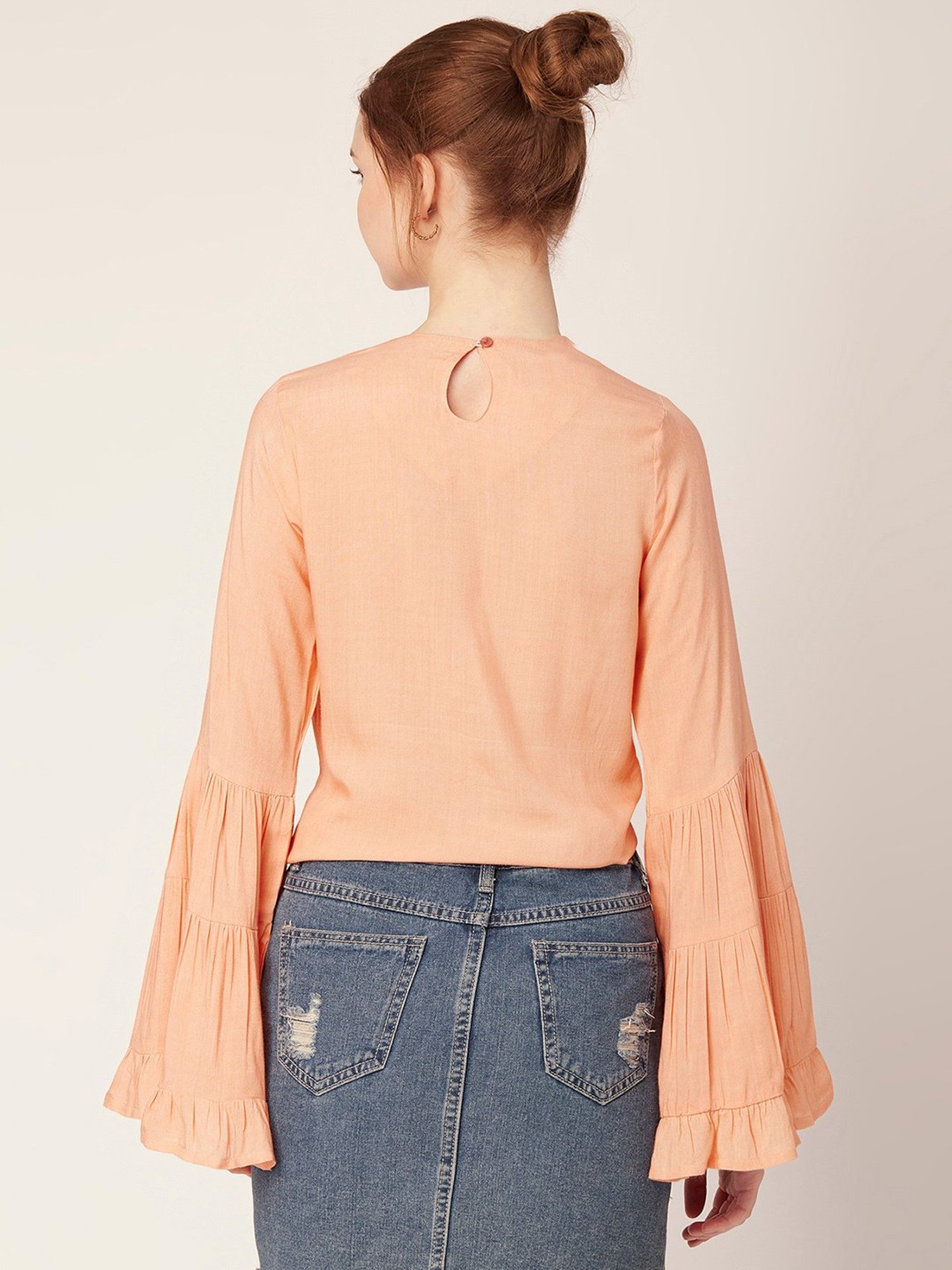 Moomaya Peach Regular Fit Top