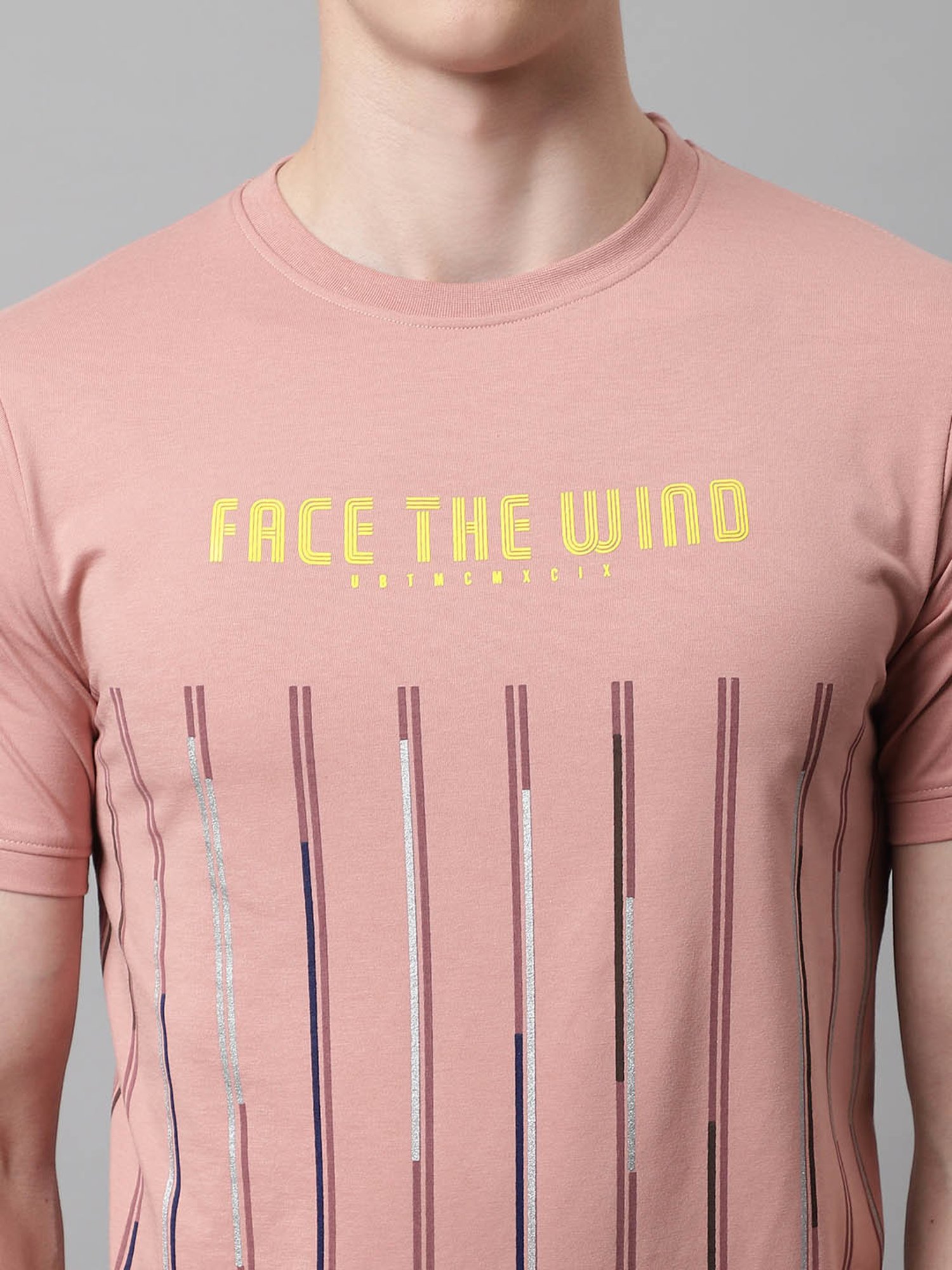 Venitian- Forbidden Clothing Peach Slim Fit Printed T-Shirt