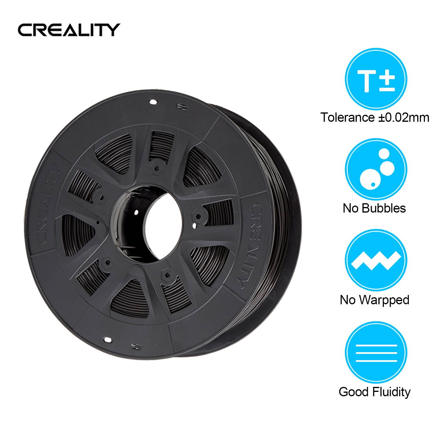 Creality 3D Printer PLA Filament 1.75mm 1kg/2.2lbs Filament Dimensional Accuracy +/- 0.02 mm, Red