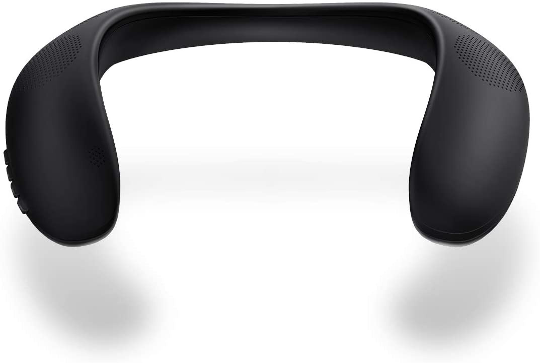 Neckband Portable Bluetooth Speakers, Wireless Wearable Personal Body Speaker w/FM Radio/Micro SD Card, Lightweight Outdoor Sound Box Private Music for Cycling, Hiking, Handsfree Phone Call