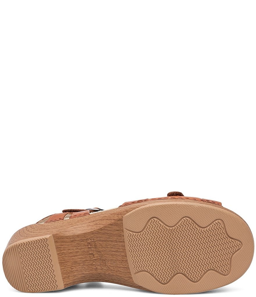 Dansko Season Leather Block Heel Platform Sandals