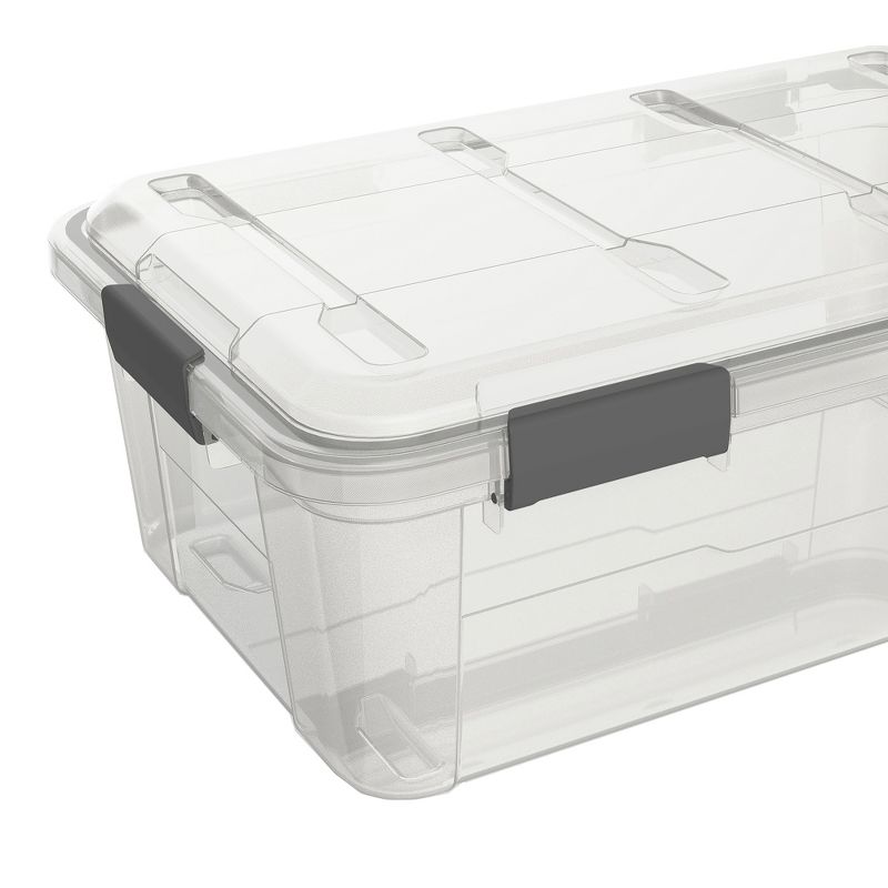 Ezy Storage Weather Proof IP65 8 Gallon Plastic Storage Bin Box w/ Lid (6 Pack)