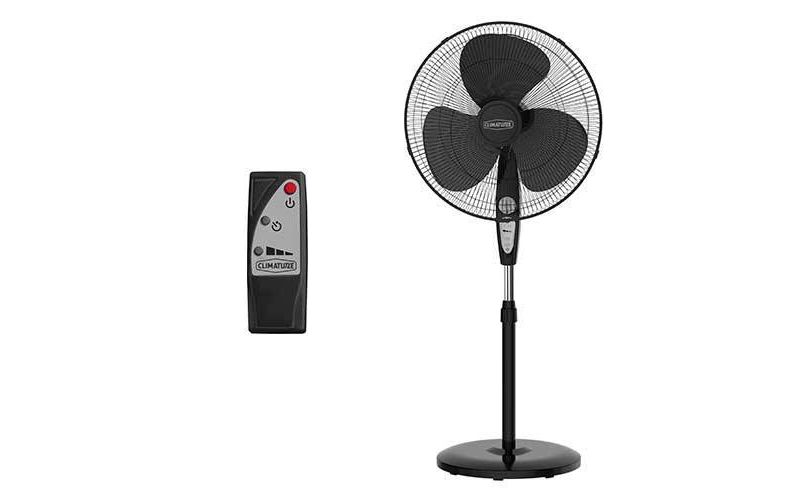 Climature 18" Oscillating Stand Portable Fan With Remote Control Black