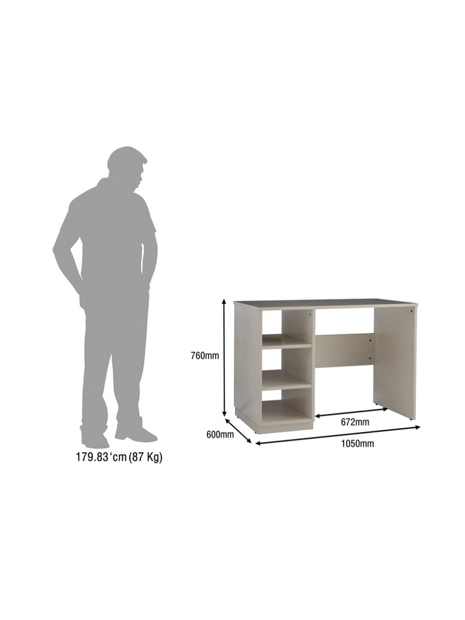 Pure Delrick Writing Table in Matte Frosty White Finish