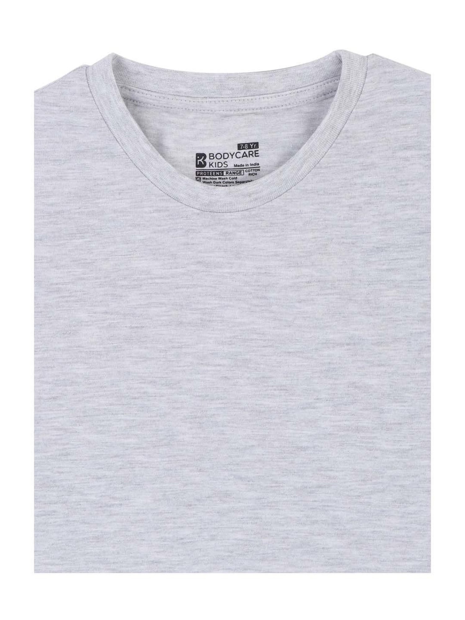 Proteens Kids Grey Cotton Ragular Fit T-Shirt