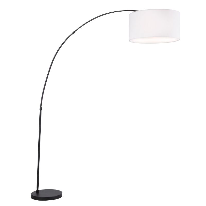 76" Salon Arc Floor Lamp White/Black - LumiSource