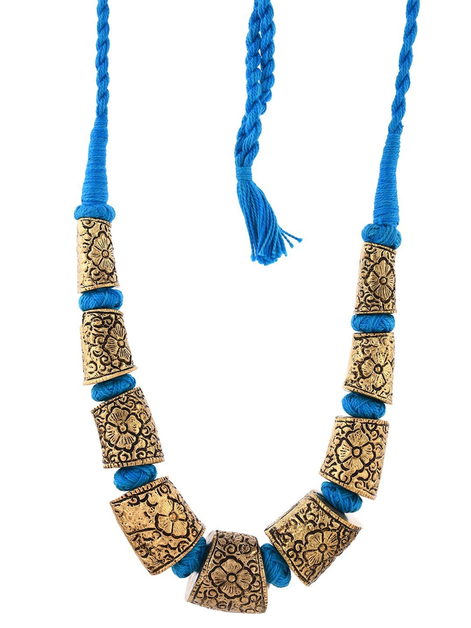 Imli Street Golden Tone Handcrafted Thread Necklace