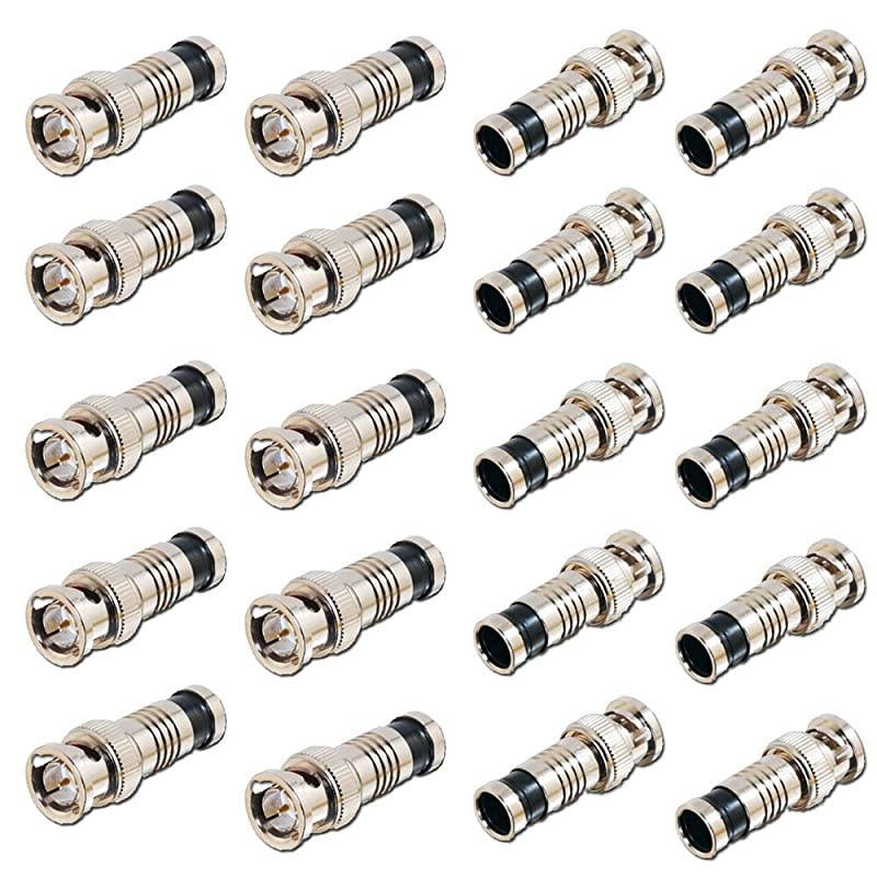 Male Compression Coax Connectors RG59 Pack of 100 Pcs