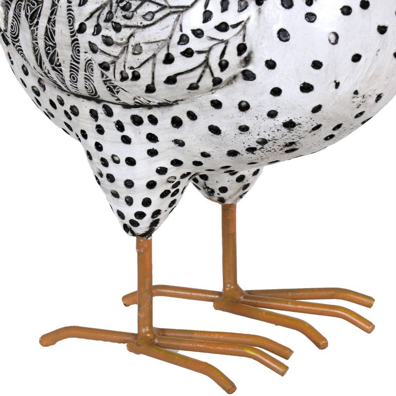 9.84" Resin Rooster Statue Black/White - Exhart