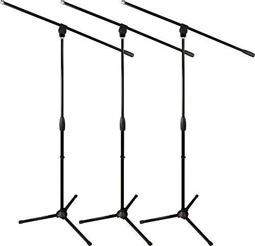 ultimate support mc40b 3pack classic series microphone stand with threeway adjustable boom arm and stable tripod base  3pack