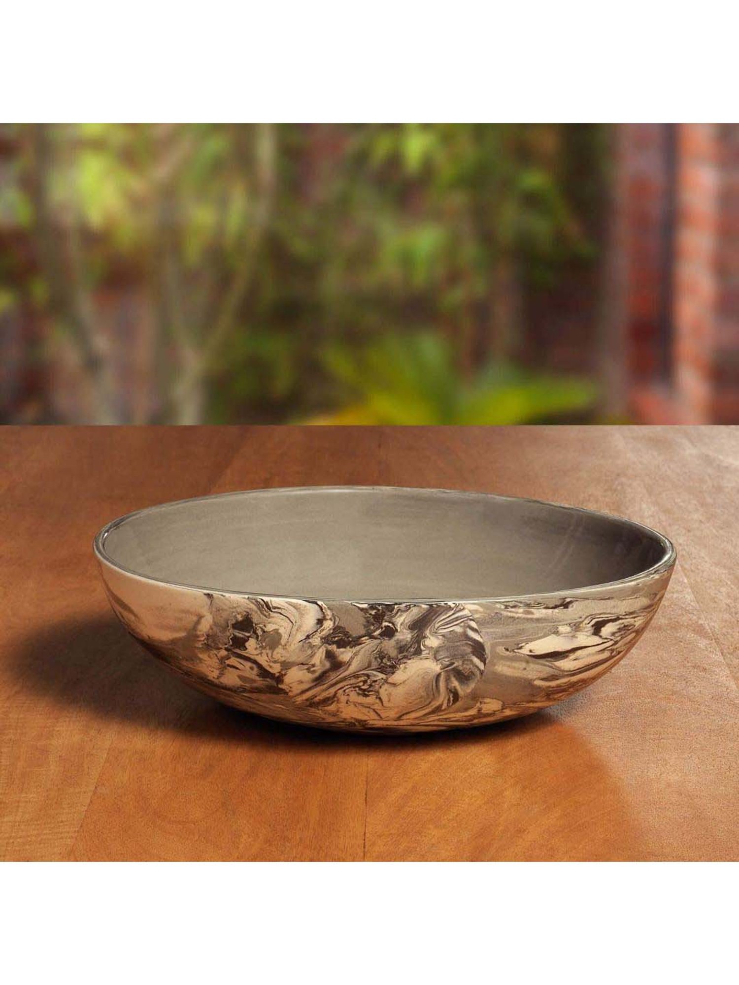 ellementry Carbon Black Ceramic Serving Bowl (1900 ml) - Set of 1