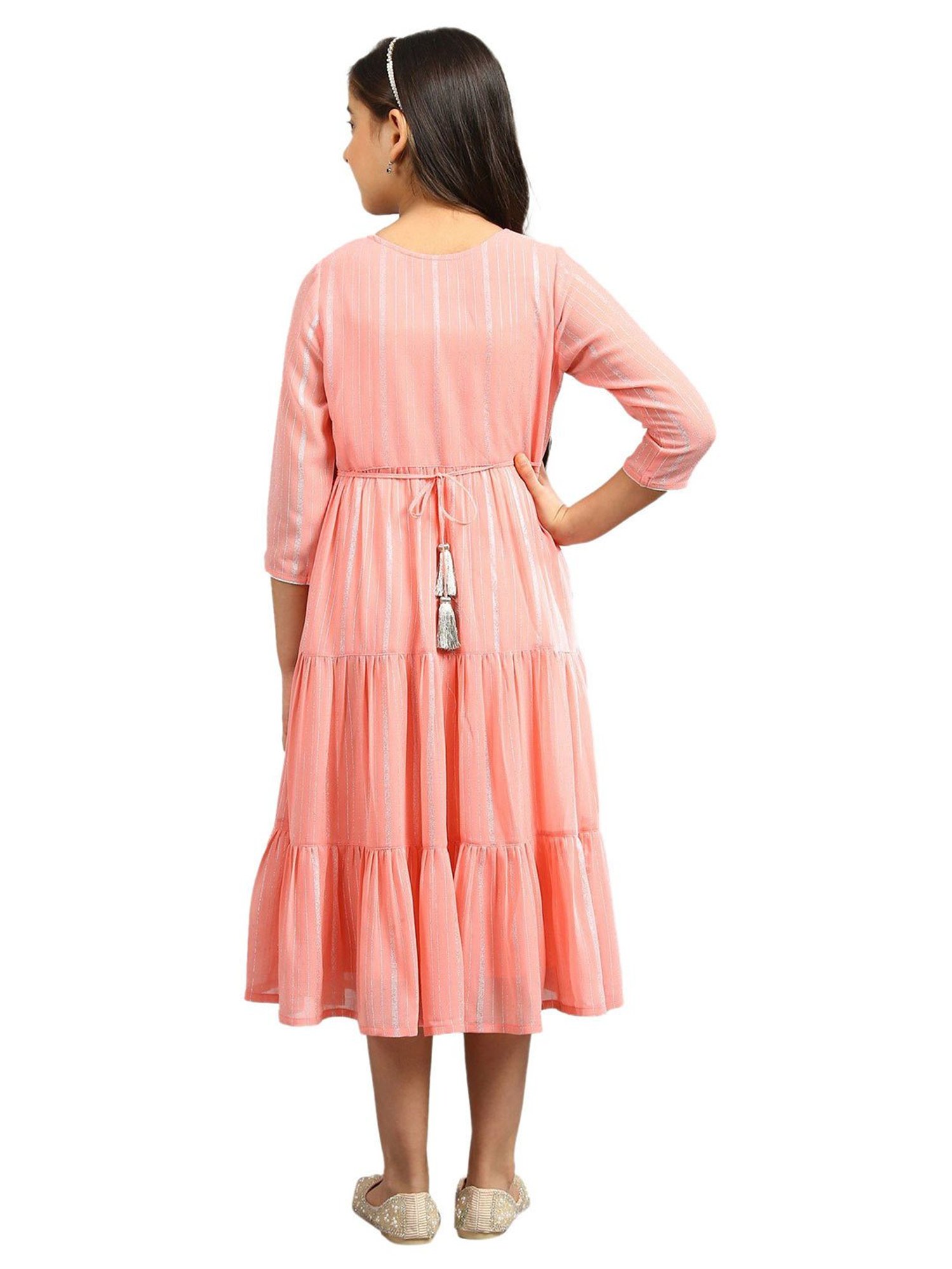 Aurelia Kids Pink Embroidered Dress