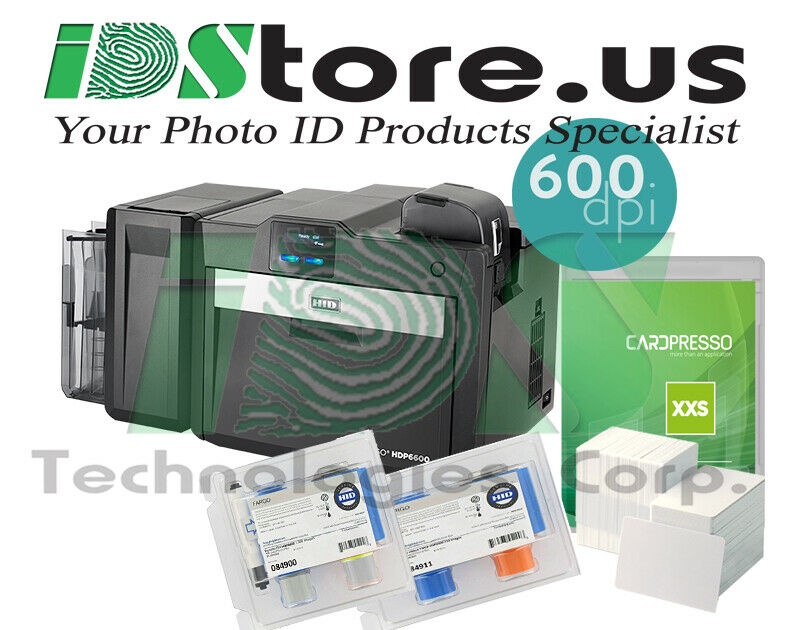 New HID FARGO HDP6600 Dual Side Starter Photo ID Card Printer System