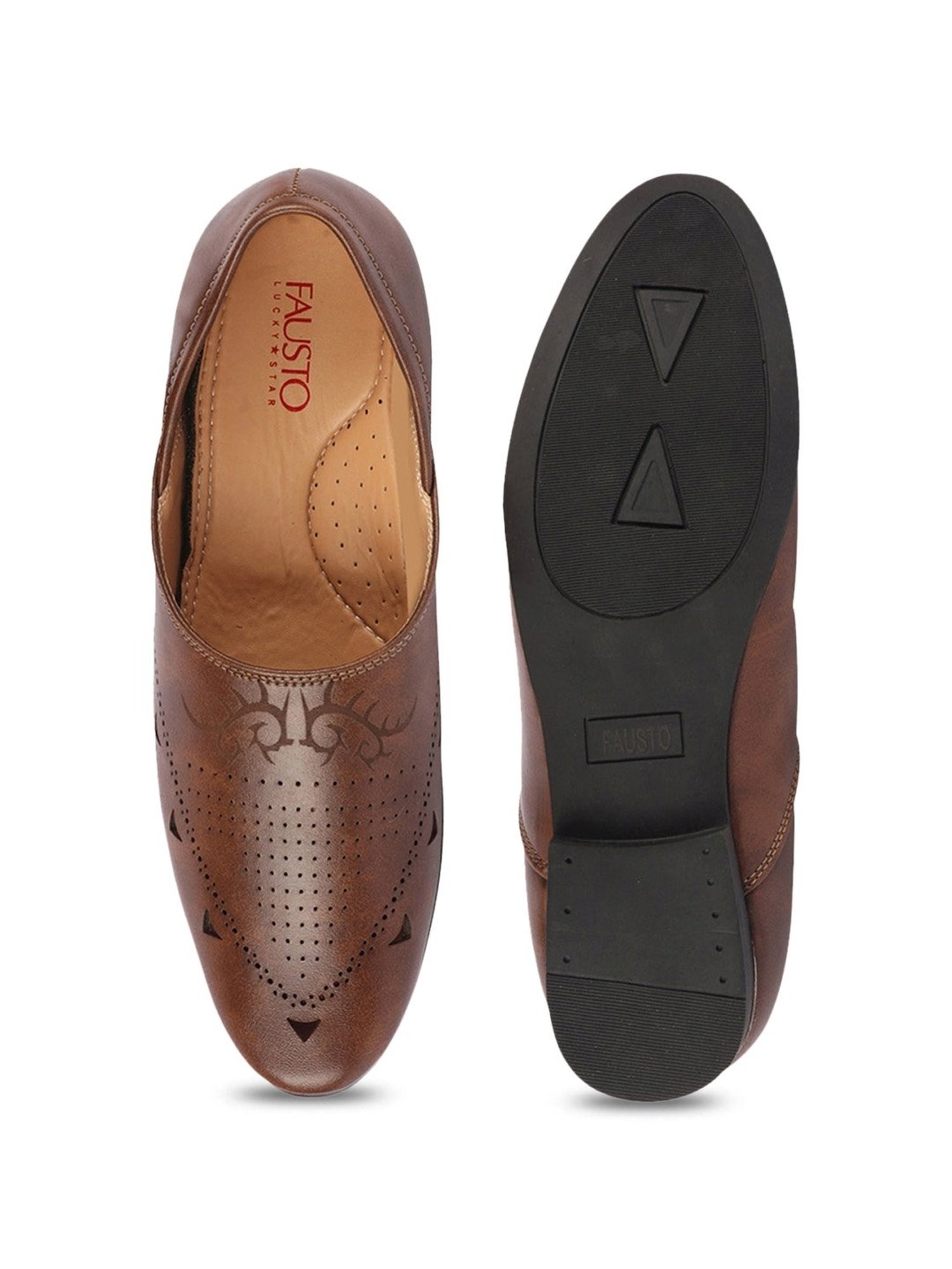 Fausto Men's Brown Ethnic Juttis