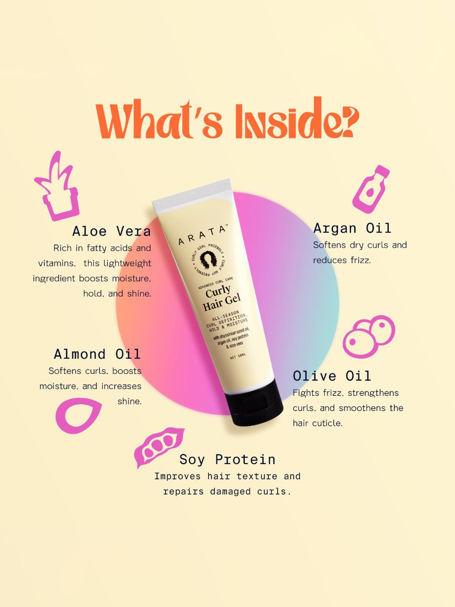 Arata Advanced Curl Care Curly Hair Gel - Pack of 2