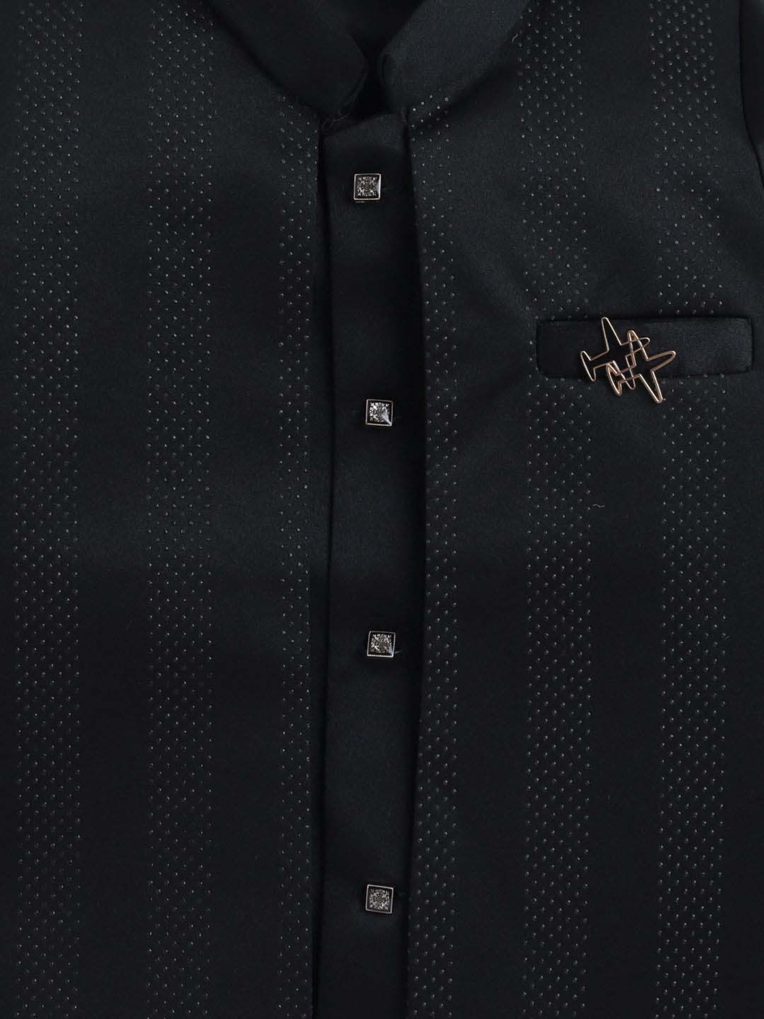 Fourfolds Boys Dark Green Solid Full Sleeves Clothing Set