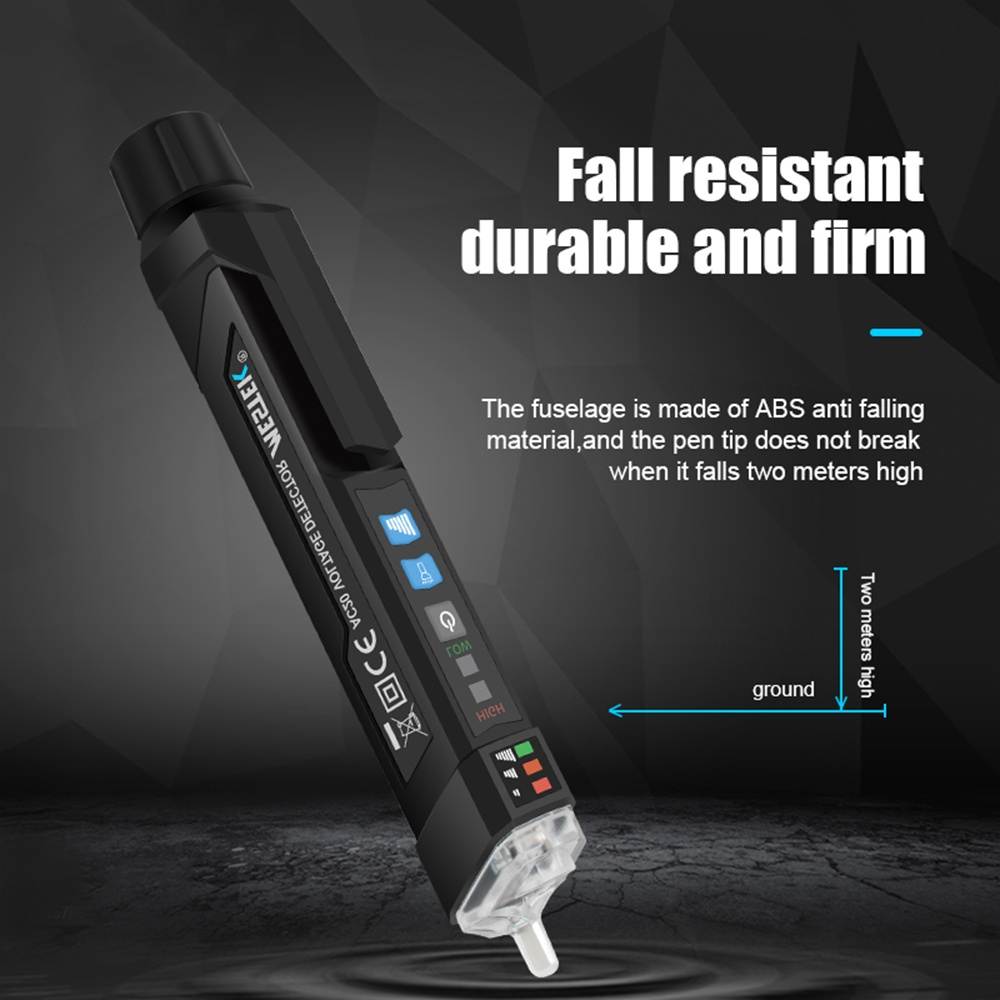 MESTEK AC20 Non-contact AC Voltage Tester Voltage Detector Test Pencil Non-contact AC Voltage Test Pencil NCV Tester Electricity Detector with Flashlight with Adjustable Sensitivity Sound and Light