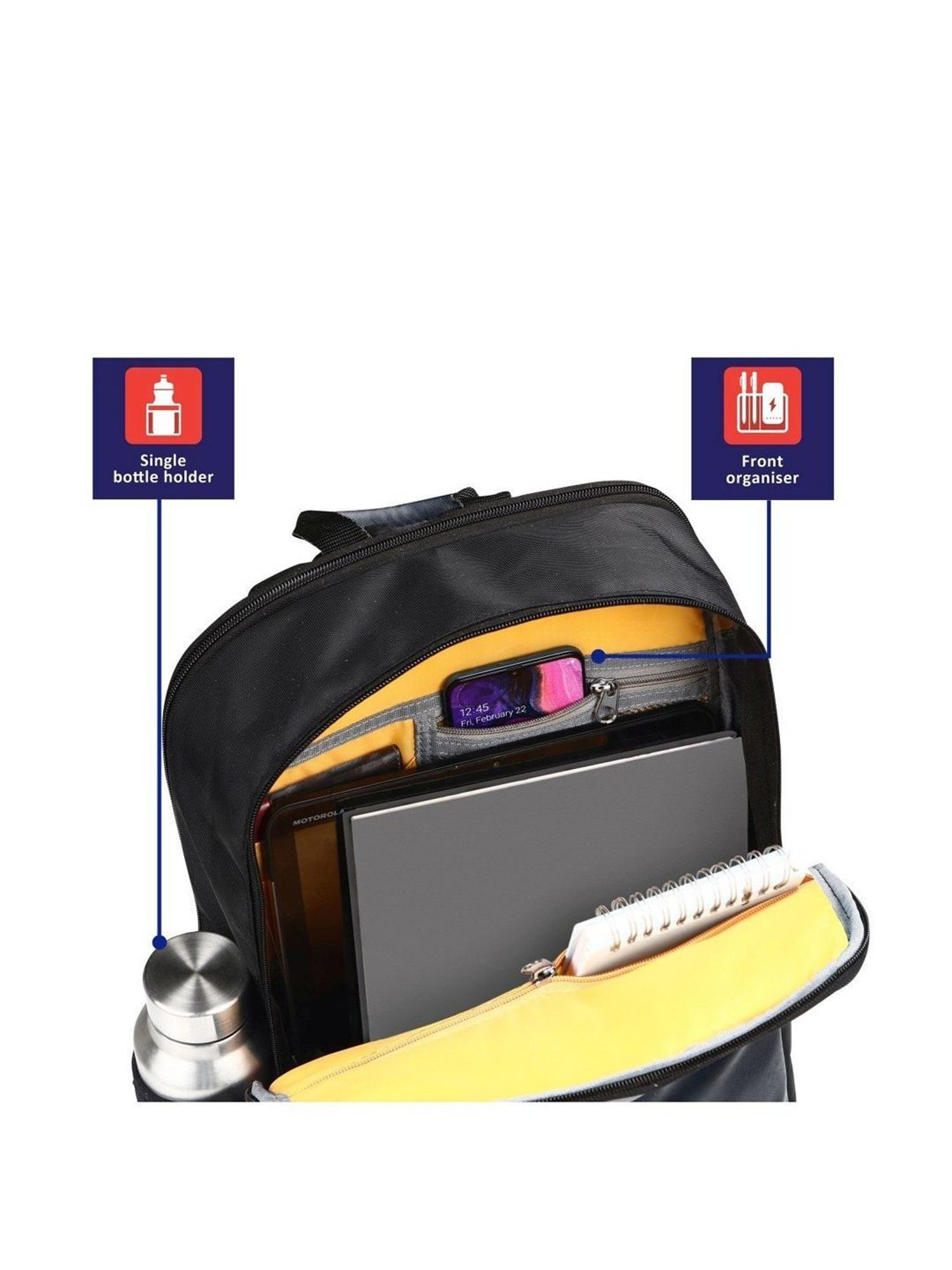 LAVIE SPORT Grey Polyester Medium Laptop Backpack