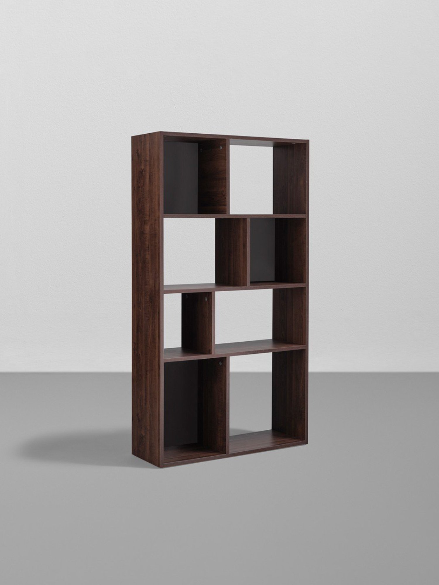 Sleepyhead Jigsaw Dark Brown & Slate Grey Engineered Wood Book Shelf (4 Shelves)