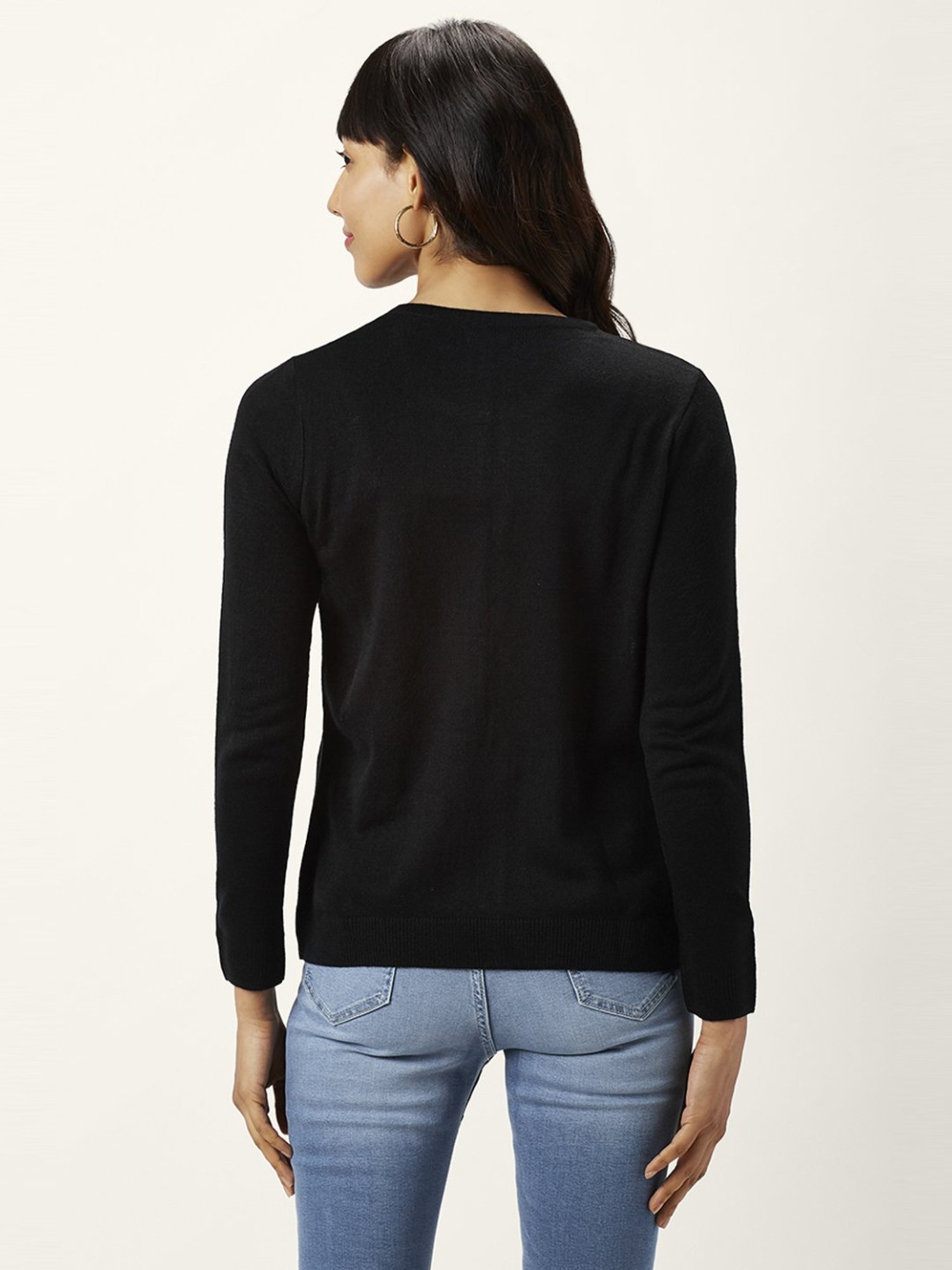 Honey by Pantaloons Black Self Pattern Shrugs