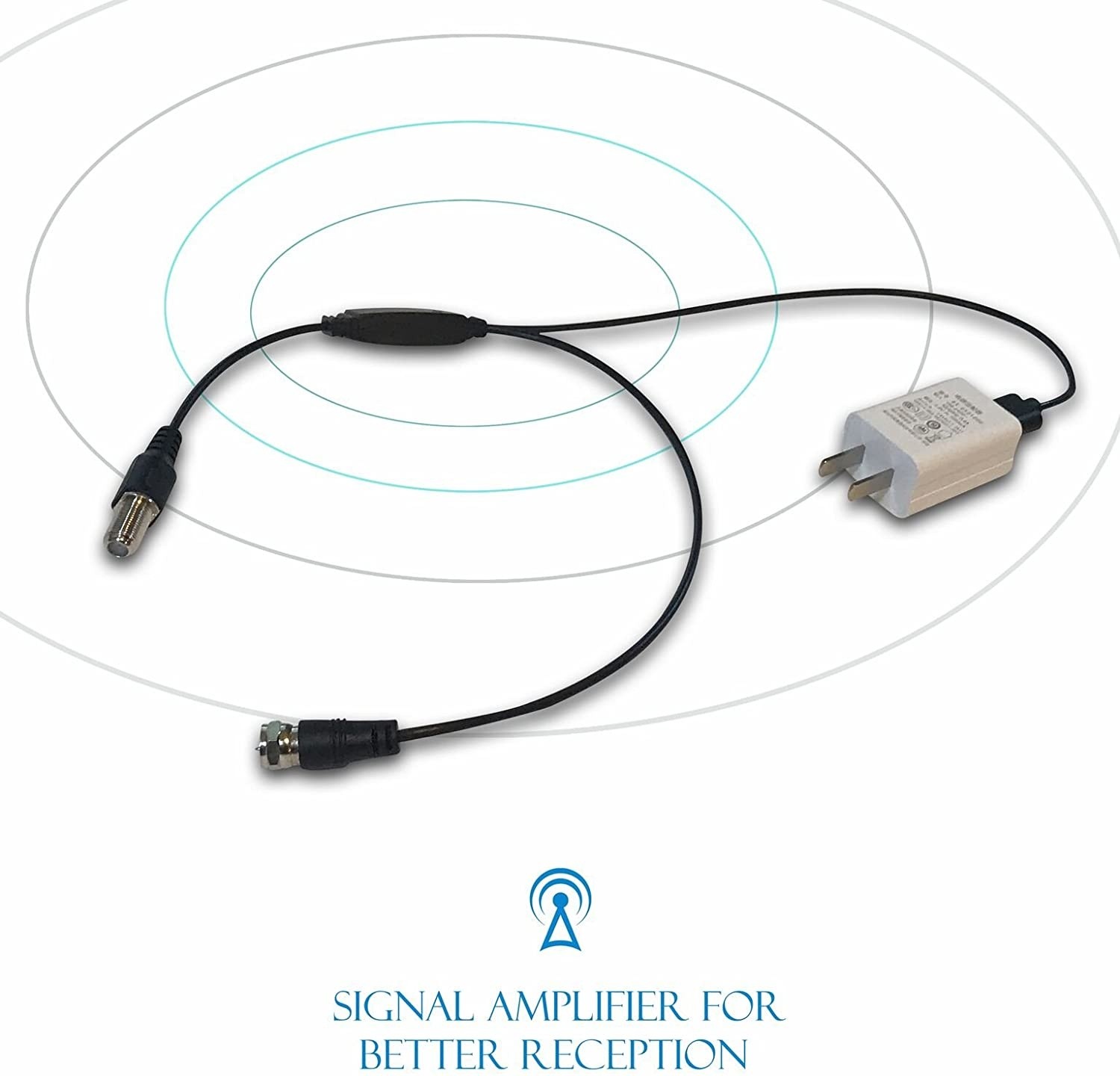 Styles II Super Thin Indoor HD TV Antenna - 50 Mile Range with Detachable Amplifier Signal Booster and 10ft High-Performance Coax Cable - Upgraded Version Better Reception