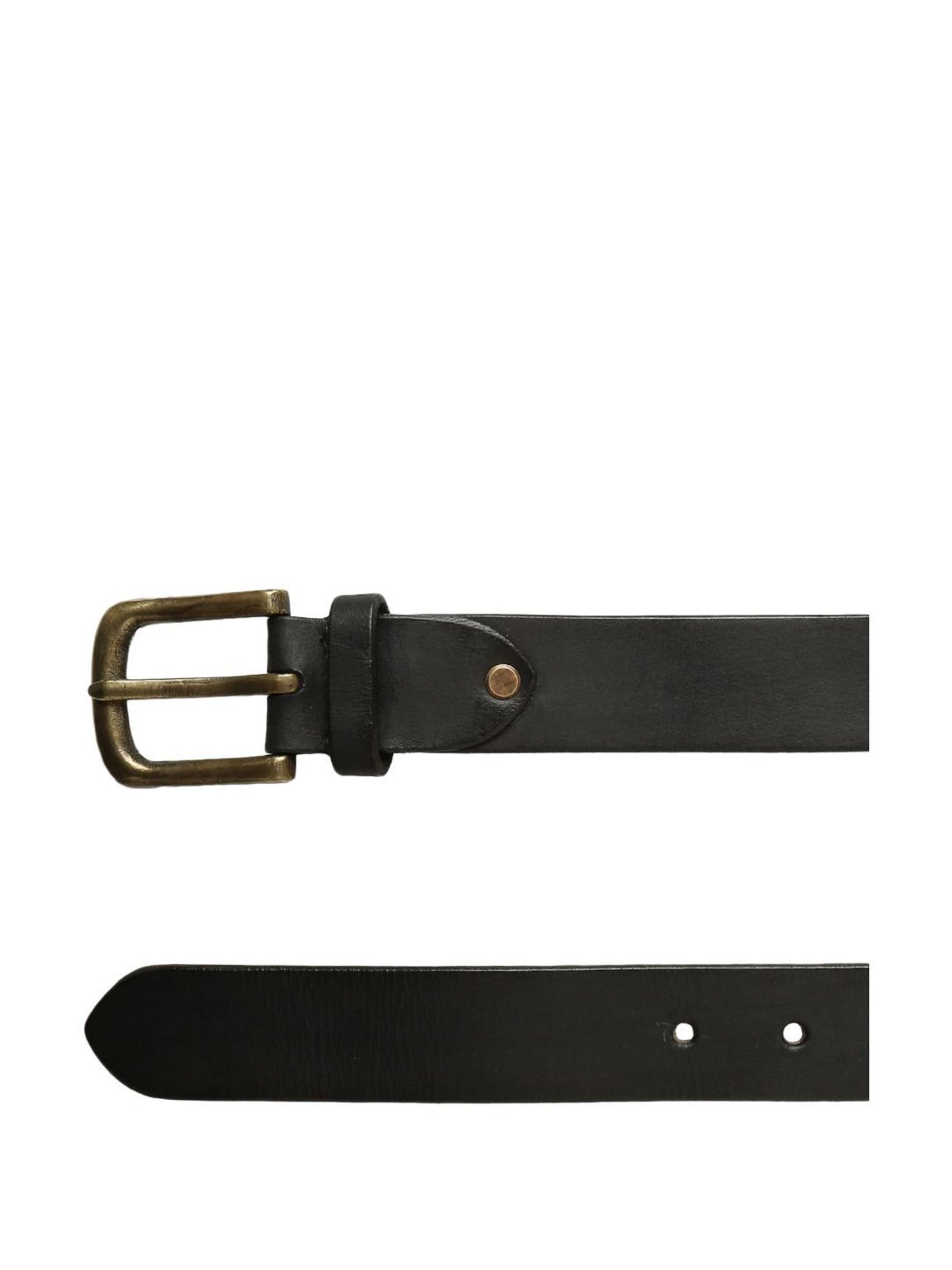 Art N Vintage Black Leather Waist Belt For Men