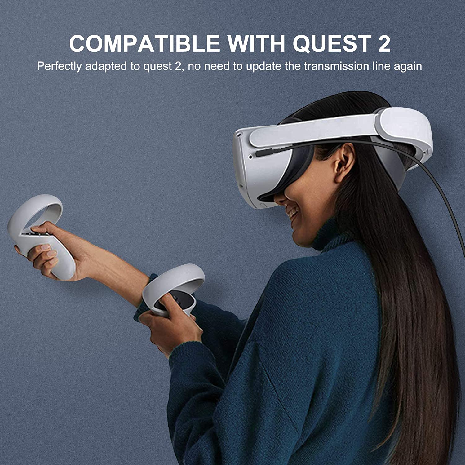 for Oculus Quest 2 Link Cable 16FT(5M), High-Speed Data Transfer & USB Fast Charging & Fast Transfer for Oculus PC Headset USB