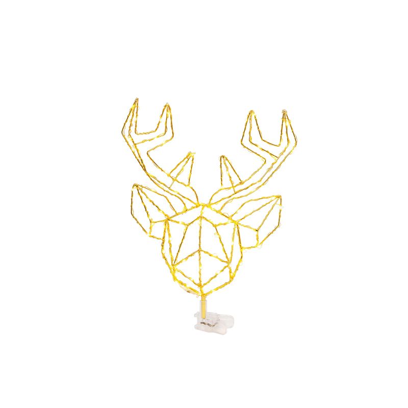 Gerson International 14.5-inch Tall LED Wrapped Electric Deer Head Tree Topper