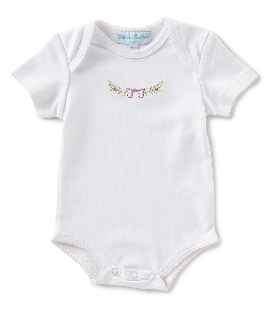 Feltman Brothers Baby Girls Newborn-9 Months Floral Wreath Embroidered Bodysuit
