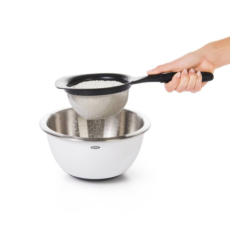 Norpro Stainless Steel Chinois Fine Mesh Soup Sauce Strainer Juicer with Stand and Rubberwood Pestle, Silver