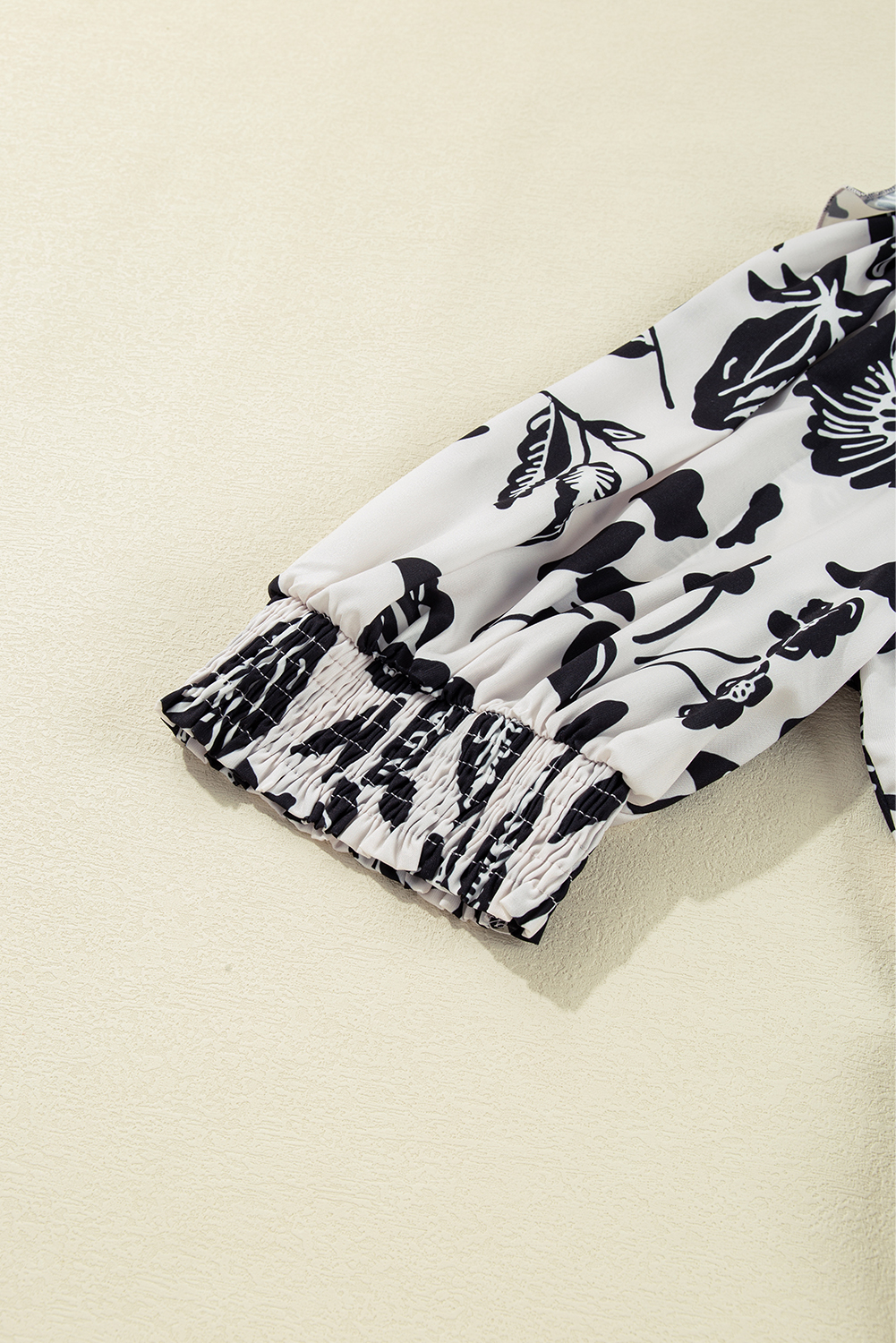 Black Leopard Patchwork Split Neck Ruffle Plus Size Dress