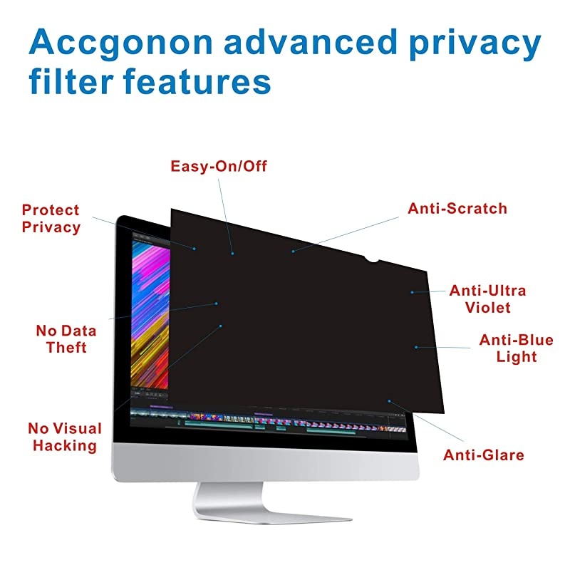 Computer Privacy Screen Filters for 27inch Widescreen169 Monitor Privacy Screen ProtectorAntiGlare AntiSpy AntiBlue Scratch and UV ProtectionEasy Install