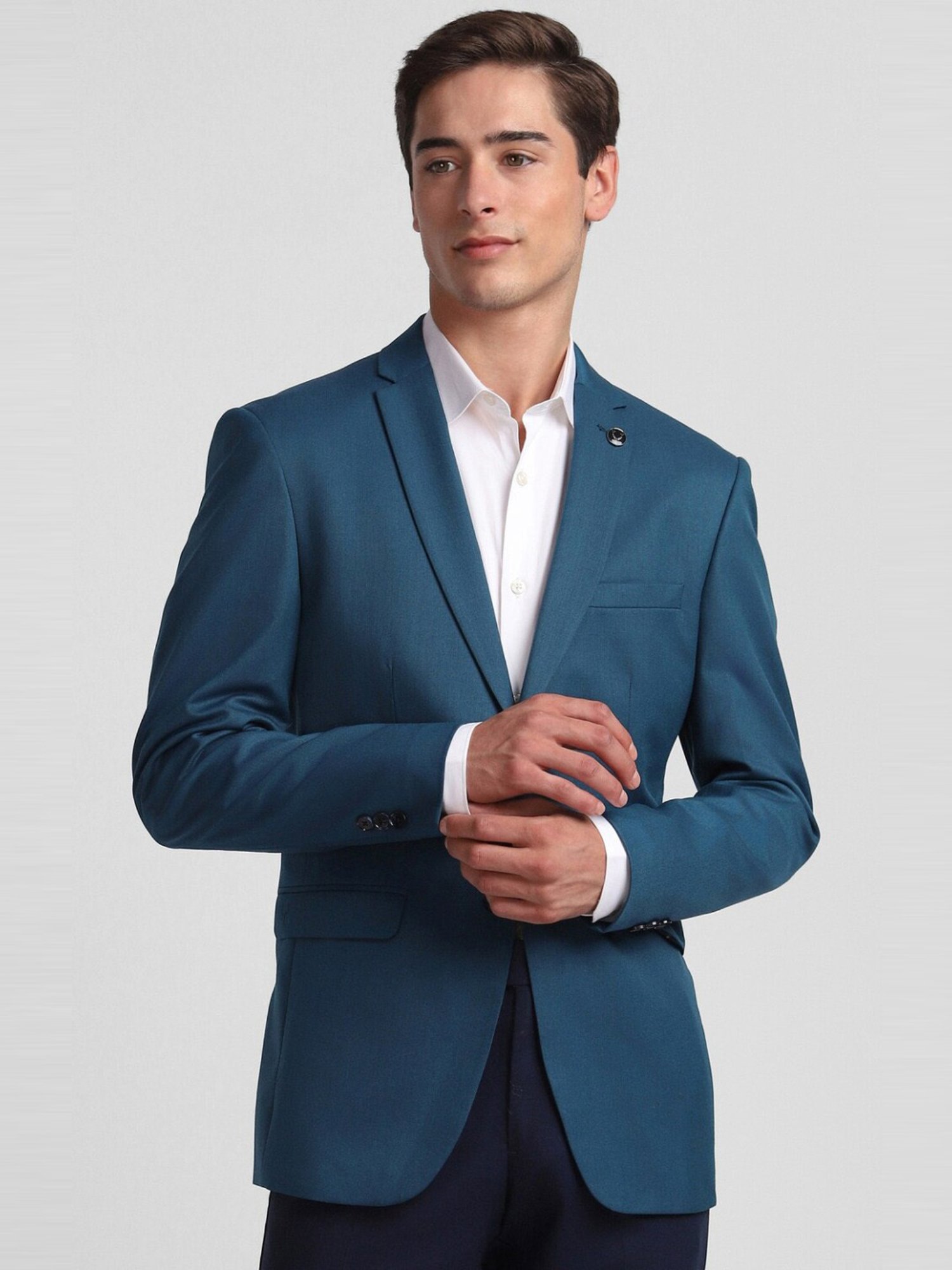 Allen Solly Navy  Slim Fit Blazer