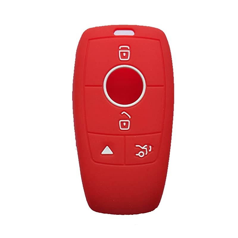 Qty2 4Buttons Smart Key Fob Case Cover Holder Skin for 2018 2016 2017 Mercedes Benz E Class Black Red