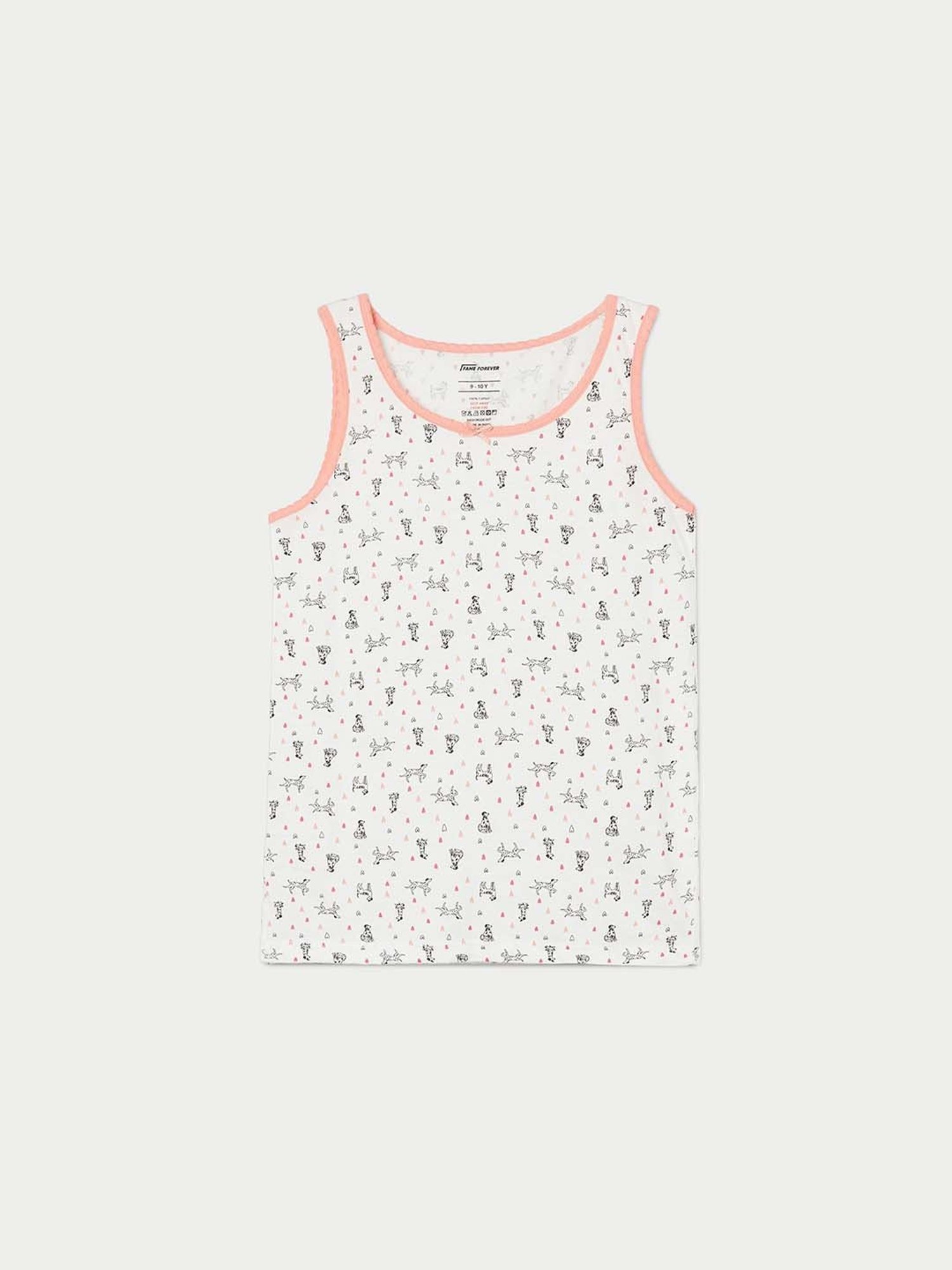 Fame Forever by Lifestyle Kids Multicolor Cotton Printed Tank (Pack of 3) - Assorted