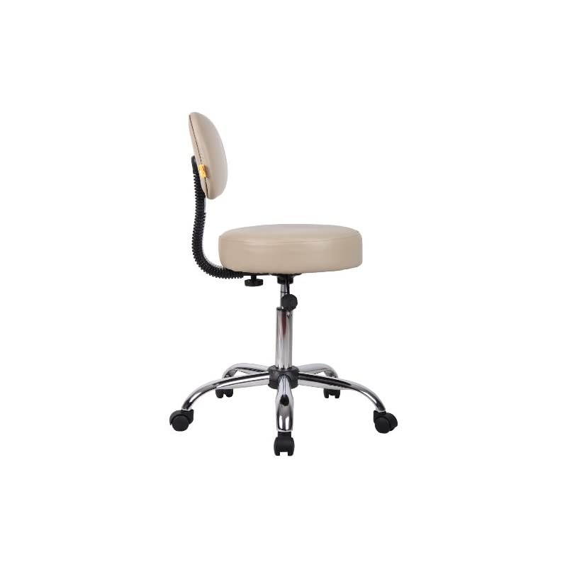 Be Well Medical Spa Stool with Back in Beige