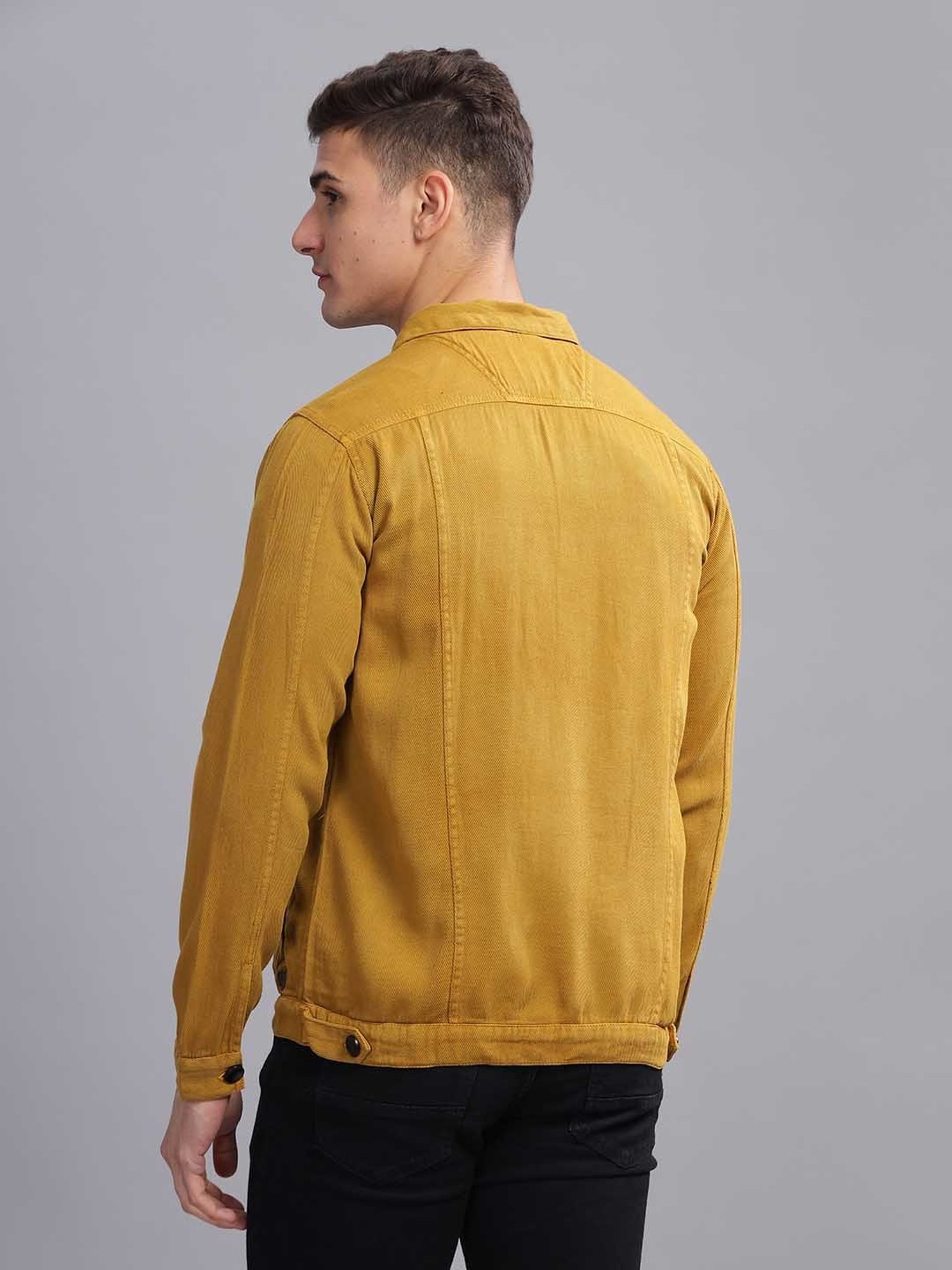 Kuons Avenue Khaki Regular Fit Denim Jacket