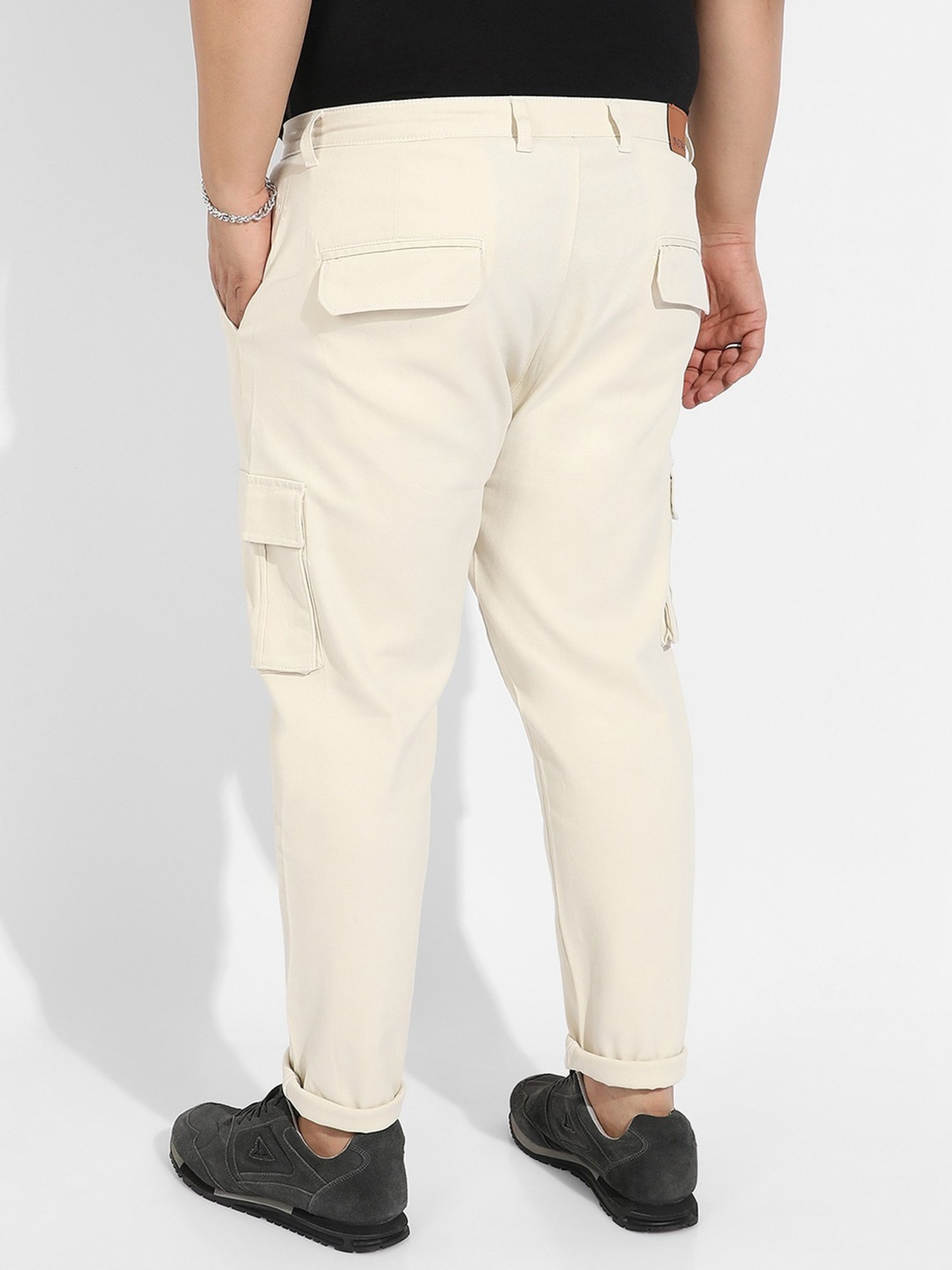 Instafab Plus Yellow Regular fit Plus Size Cargos