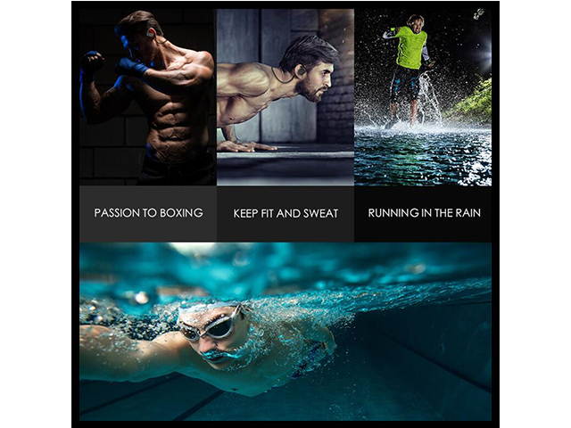 AutofeelSunriseoffice Hifi Bluetooth Earphone Headset Wireless Headphone With Mic 3D Bass Stereo Neckband 8G MP3 IPX7 Waterproof Swimming Sport Earphones For Phone iPhone Xiaomi Samsung Oppo