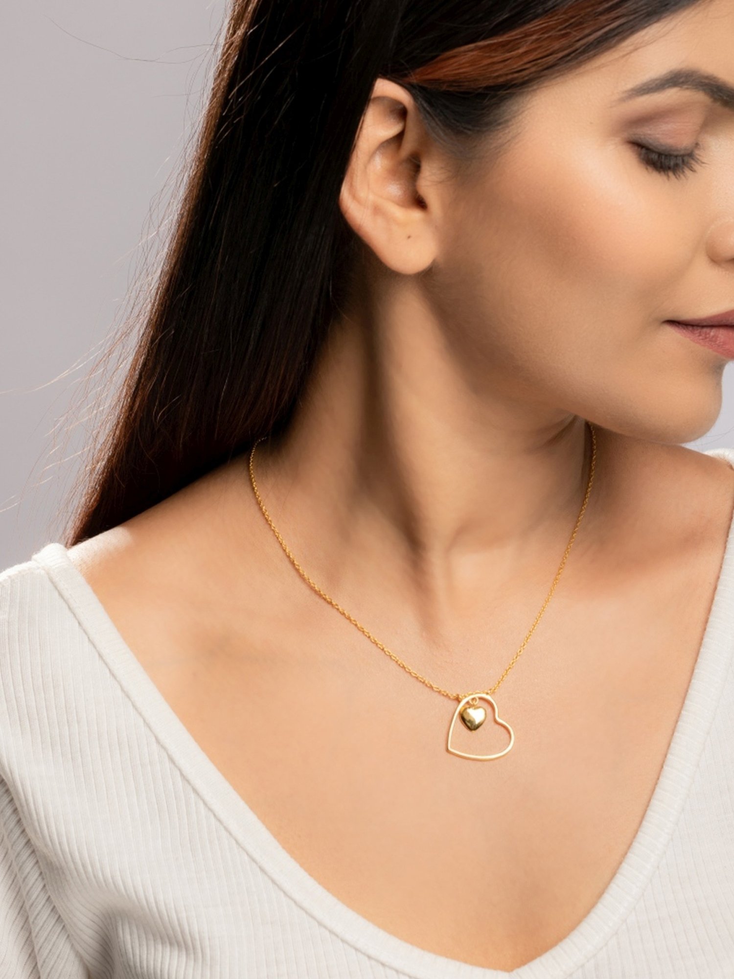 Palmonas Golden Beauty Of Hearts Vermeil Necklace for Women
