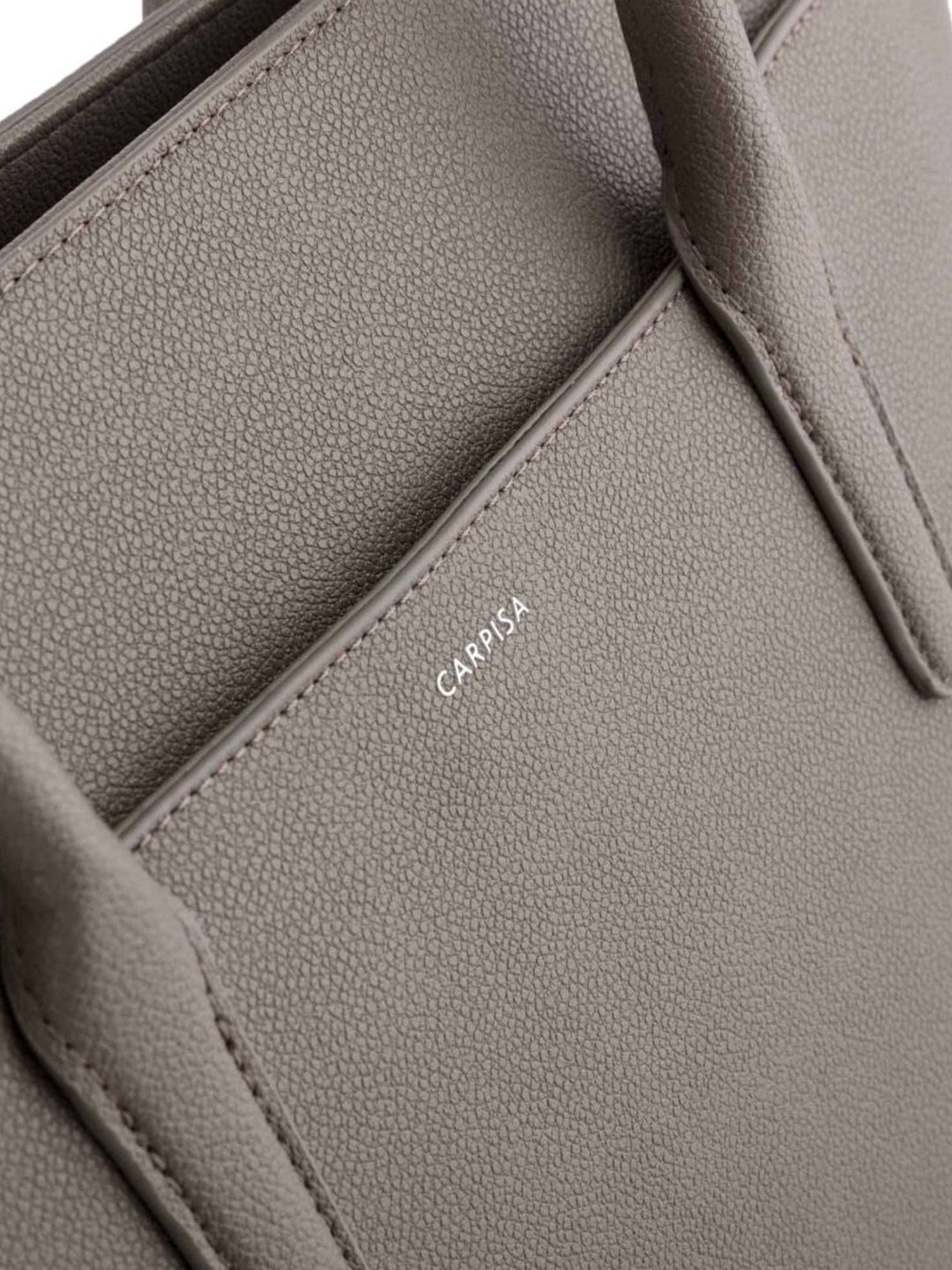 Carpisa New Mandy V2 Smoke Grey Faux Leather Solid Laptop Messenger Bag