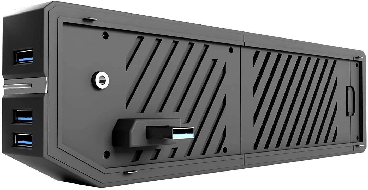 FD 1TB Xbox One SSHD (Hybrid Drive) Upgrade - Easy Snap-On with 3 USB Ports - with 32GB FD Flash for Media use - Compatible with Original Xbox One Only (XBOX-1TB-SSHD2)