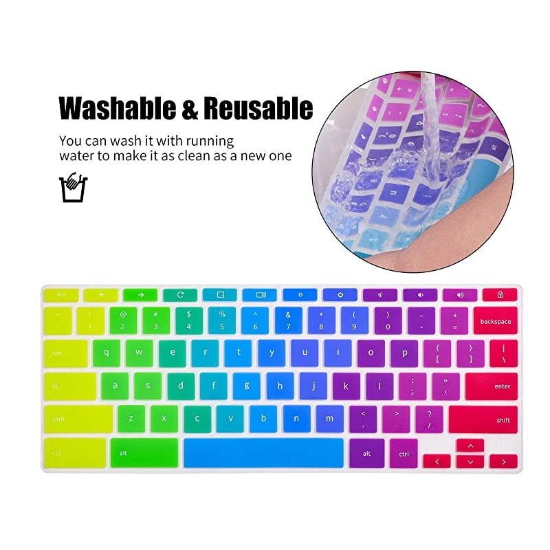 Chromebook 14" Keyboard Cover Skins Compatible with 2-in-1 14" Touchscreen Chromebook,chromebook 14a G5,Chromebook X360 Touchscreen ,Chromebook 14-DA 14B-CA Series(Rainbow)