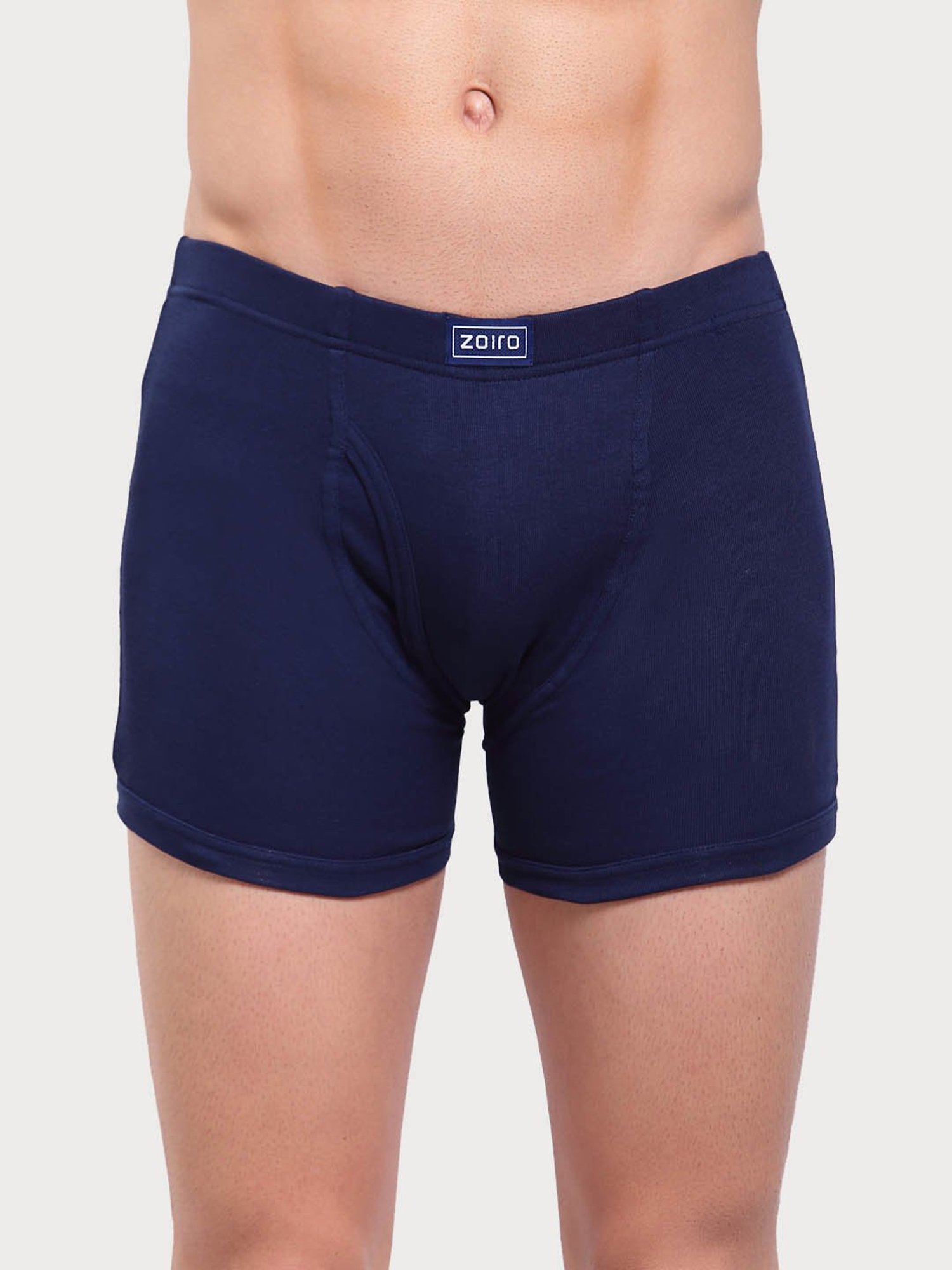Zoiro Dark Denim & Smoked Pearl Cotton Regular Fit Trunks - Pack Of 2