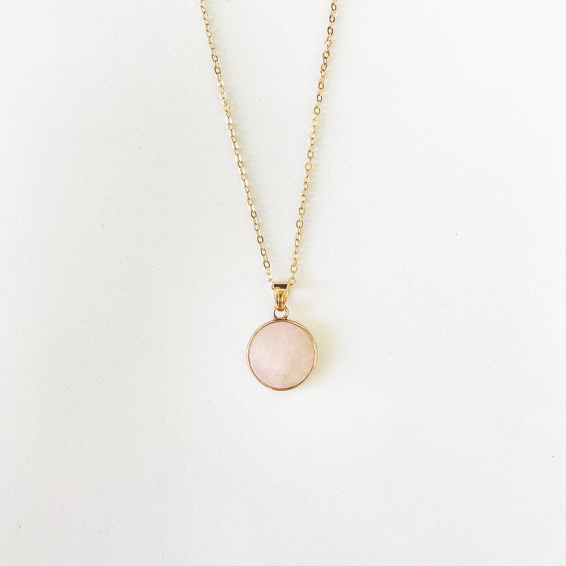 Sanctuary Project Rose Quartz Round Pendant Necklace Gold