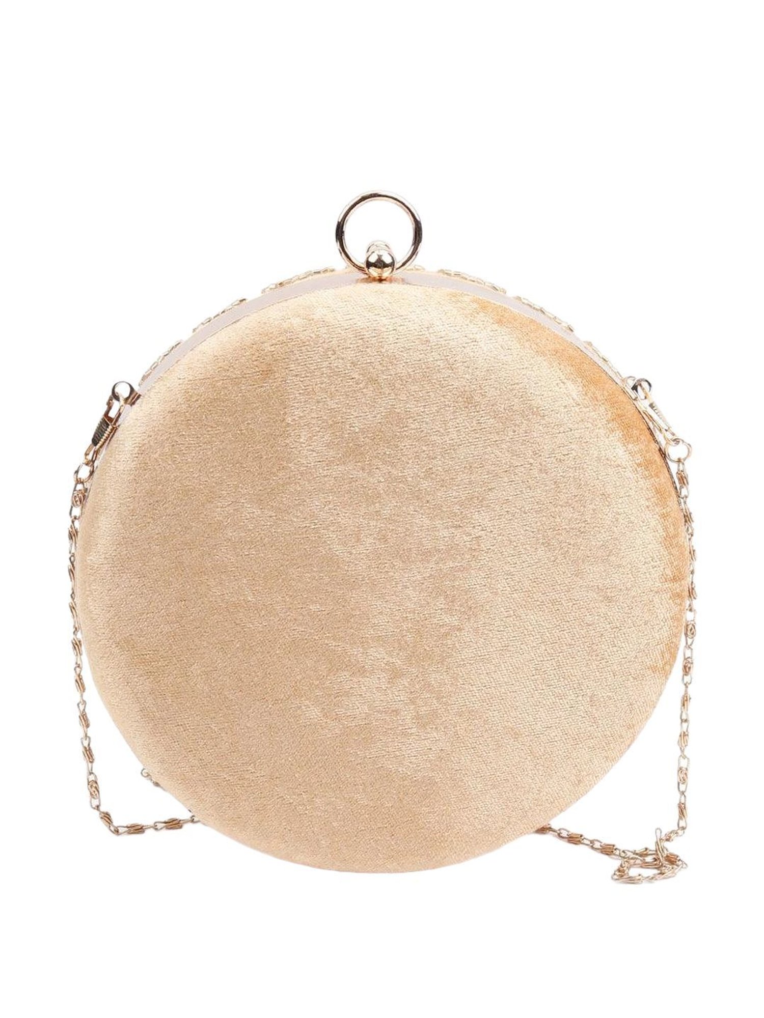 Odette Brown & White Embellished Sling Handbag